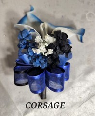 Black Royal Blue Rose Calla Lily Bridal Wedding Bouquet Accessories