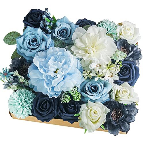 Artificial Flowers Combo Box Set,Silk Fake Flowers Roses Bridal Bouquets