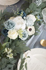 Ling’S Moment Flower Garland – 6FT Eucalyptus & Rose – Sweetheart Table Decor fo