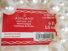 2 X 6 foot PEARL GARLAND ~ white bead string strand decor wedding 2x 72″