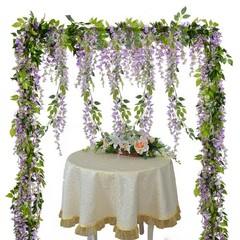 Lvydec Wisteria Artificial Flowers Garland, 4 Pcs Total 28.8ft Artificial Wis…