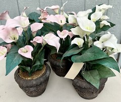 Potted Faux Lilies Twinkle Lites Any Occ Summer Garden Wedding LOCAL PICKUP
