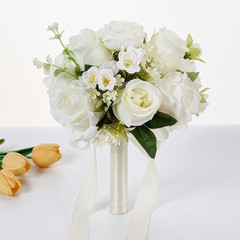 CYANLUX Wedding Bouquets for Bride Bridesmaid Bouquet Champagne White Rose
