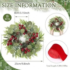 Pcs 9 Inch Artificial Wreaths for Kitchen Cabinet Norfolk Pine 8 Christmas