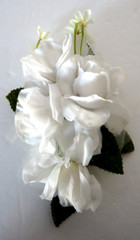 Vintage Silk Rose Flower Corsages Boutonnieres Pink and White Wedding Lot of 8