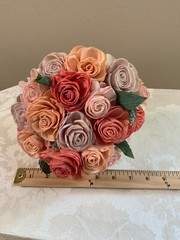 Sola brand faux floral bouquets wood carved roses & more 3 bouquets total