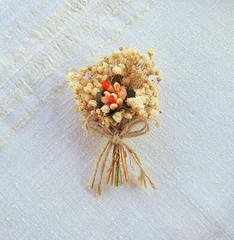 Floral boutonniere, Groom Dried Real Flowers Boutonniere