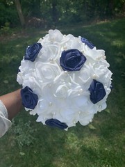 Claudia’s Keepsake Bridal Bridesmaid Elopement Wedding Bouquet Marine/Navy Blue