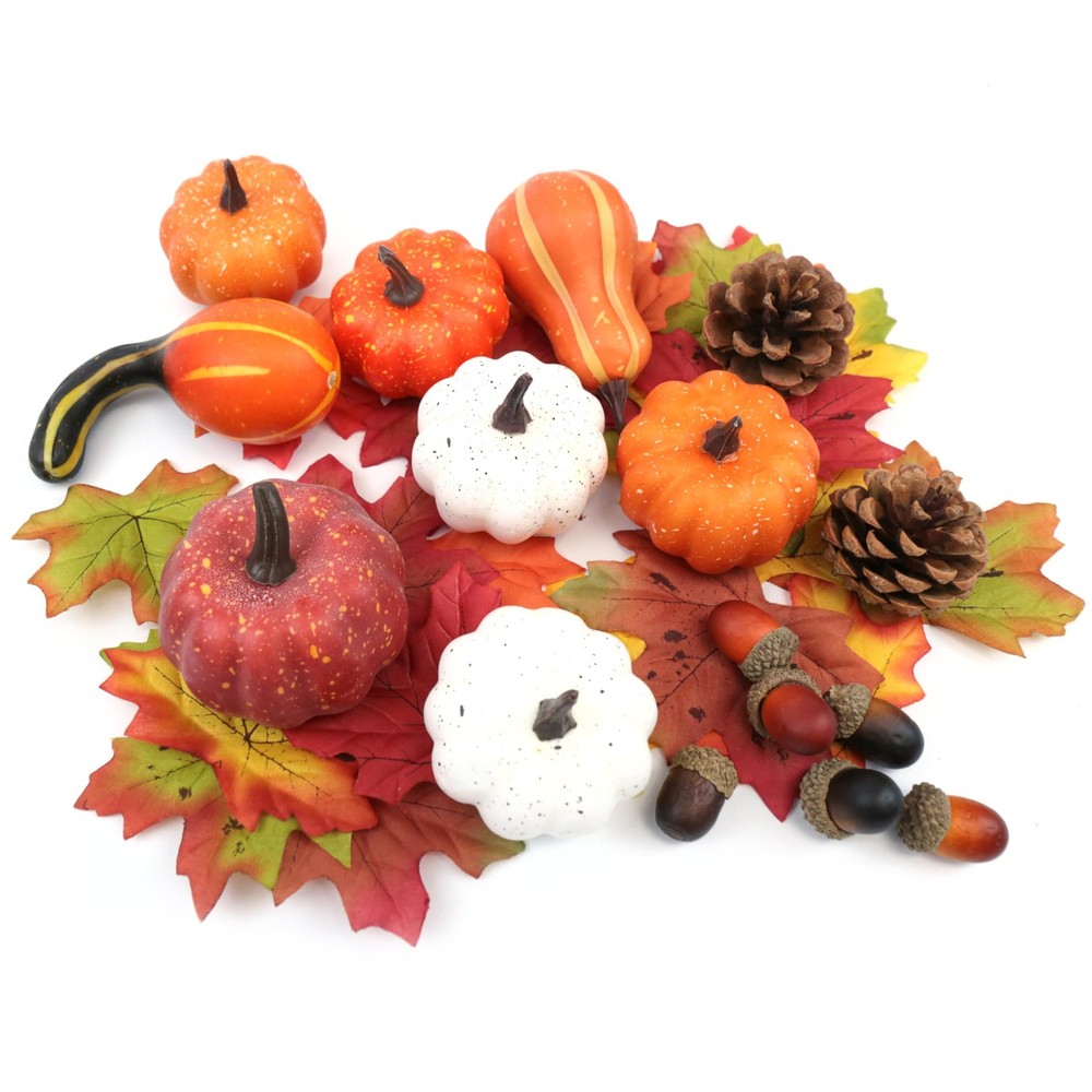 36PCS Mini Artificial Pumpkins Fall Decor Set – Realistic Small Mini, Style 2