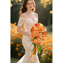 Silk Flower Bouquet Wedding Elegant Bridal & Bridesmaid Arrangement Faux Roses