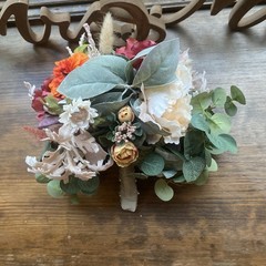 Bridal Wedding Bouquet Budget Friendly Beautiful Faux Flowers White Pink Orange