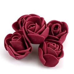100 Pcs Foam Artificial Burgundy Roses Mini Fake Flowers Mini Artificial Fake