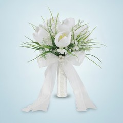 Bridal Bouquet Handheld Bridal Floral Arrangement Silk-Like-Wrapped for