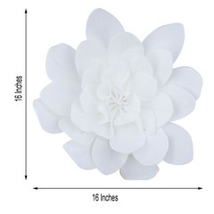 4 pcs 16″ White Artificial Daisy Flowers for Wall Backdrop Party Wedding Craft
