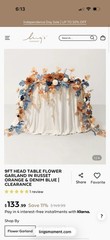 Ling’s Moment Wedding Decor Set, Russet Orange and Denim Blue