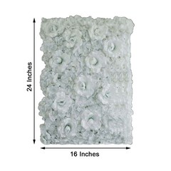 White Silk Roses Hydrangea 11 sq ft UV Protected Wall Backdrop Vertical Panels
