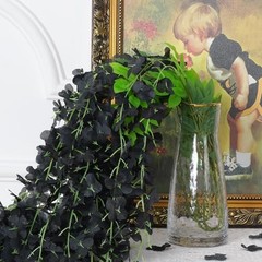 36Pcs Fake Wisteria Hanging Flowers, 3.6Ft/Pcs Artificial Wisteria 36pcs Black