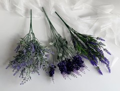 Lavender Artificial Flowers Dusty Purple Bush Deep Purple Lavenders Faux Silk x1