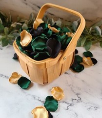 Emerald Green Rose Petals Gold Black Flower Girl Petals Fall Wedding Decor We Do