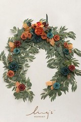 Ling’s Moment Flower Garland – 6FT Eucalyptus & Rose – Sweetheart Table Decor…