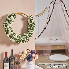 8 Pcs x 8.2 ft Flower Garland Artificial Rose 8 Vines 66FT Spring-white-8pcs