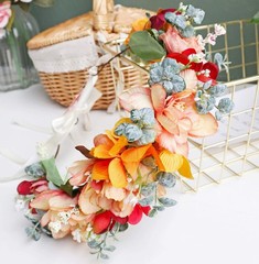 Vivivalue Women Floral Crown Boho Flower Headband 1 Count (Pack of 1),