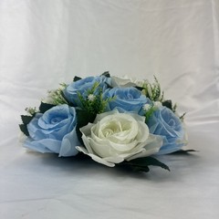 Bouquet Centerpiece Silk Flower Ball Decoration-WHITE/BLUE- Event Decor, Wedding