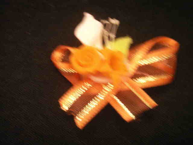 60 mini clay rose & lily with ribbon 1.5″ x 1″ orange