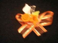60 mini clay rose & lily with ribbon 1.5″ x 1″ orange