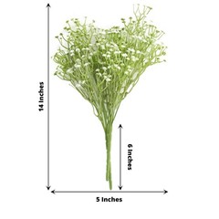 WHITE 3 Bushes 14″ Faux Baby Breath Artificial FLOWERS Party Events Decorations