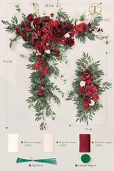 5 Piece of Wedding Arch Flowers Kit with Drapes Ceremony Backdrop Decor
