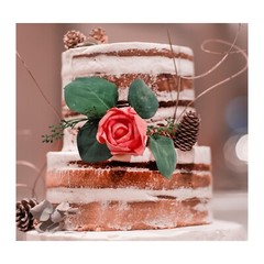 Coral Rose Wedding Cake Flower Sola Wood Eucalyptus Topper DIY Dessert Decor