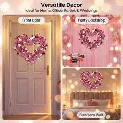 Pink Party-Decorations Garland – 33Ft Heart Streamers Paper Red,white,pink