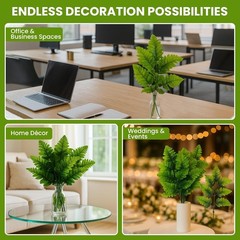 Iconikal 24-Pack Artificial Silk Leather Leaf Fern Fronds, 16-Inch, Wedding