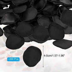 200 Pcs Silk Rose Petals, Artificial Flower Scatter Fake Rose Petals Black