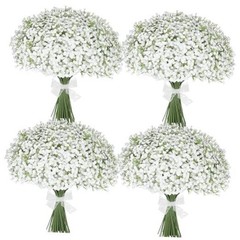 30 Pcs Babys Breath Artificial Flowers, 17.7″ Real Touch White Gypsophila