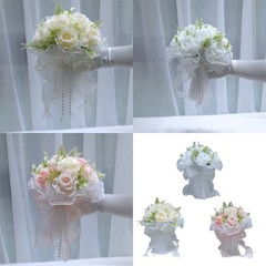 Bridal Bouquet Artificial Silk Flower Arrangement for Wedding and Formal Event