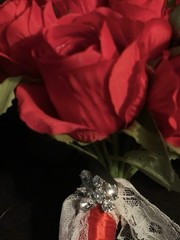 Wedding Bride or Bridesmaid Red Silk Bouquet