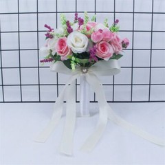 Bride Artificial Rose Bouquet Bridesmaid Ornament For Bridal Wedding Decoration