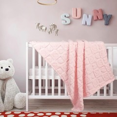 5 Pcs Manta Bebe Corazones Suave Regalo Recien Nacido 30×40 Beige Gris Azul Rosa