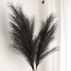 3 BLACK 44″ ARTIFICIAL Pampas Grass SPRAYS Faux Plant STEMS Party Decorations