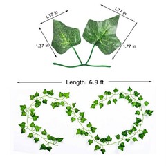 LEFV Ivy Garland 6.9 Feet Long Artificial Vine 72 Inch (Pack of 1), Green