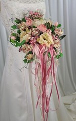 Rose and Ribbons Faux Floral Wedding Bouquet