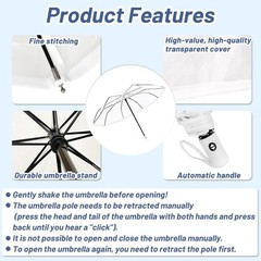 Elegant Clear Umbrella Set – 39.38″ Canopy, Lightweight & Perfect for Dating