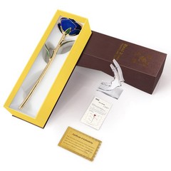 Yolife Gifts for Women Mom Gold Dipped Rose 24k Real Blue