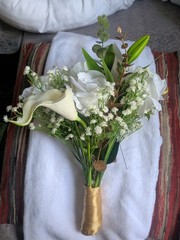 Faux Handmade Bridal Bouquet 15in Long