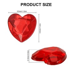 Konsait 500 Count Red/Pink Acrylic Heart Decorations, 12 mm, Red, Pink