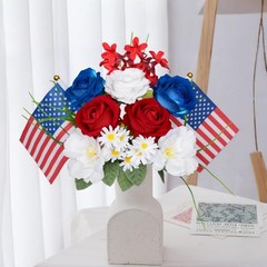 Nikuoan 13.8” 4th of July Artificial Red White Blue Normal, &