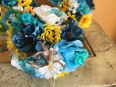Sunflower wedding flowers package bridal bouquet decorations bouquets turquoise