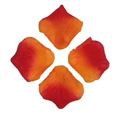 0.45LB Fake Orange and Red Rose Petals for Wedding,Pcs Silk 2500 Sunset Red